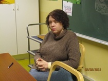 Pirkanmaan Vasemmiston kansanedustaja Anna Kontula Elokololla helmikuussa 2012